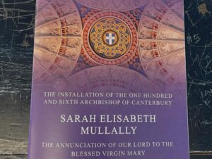 Order of service for Instalment of Archbishop of Canterbury